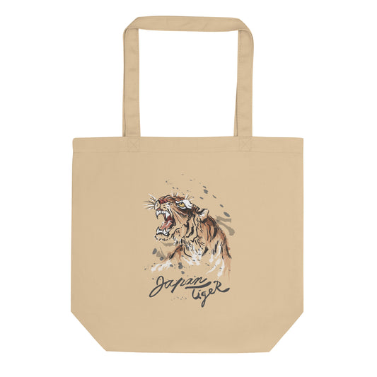 Eco Tote Bag - Japan Tiger - Beige - 40.6x35.6cm