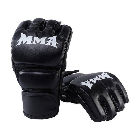 Black Warrior Beginner PU Leather MMA Gloves MMA Gloves Kenshi Crew One Size 
